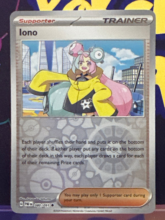 Iono - 080/091 - Reverse Holo - Paldean Fates - NM