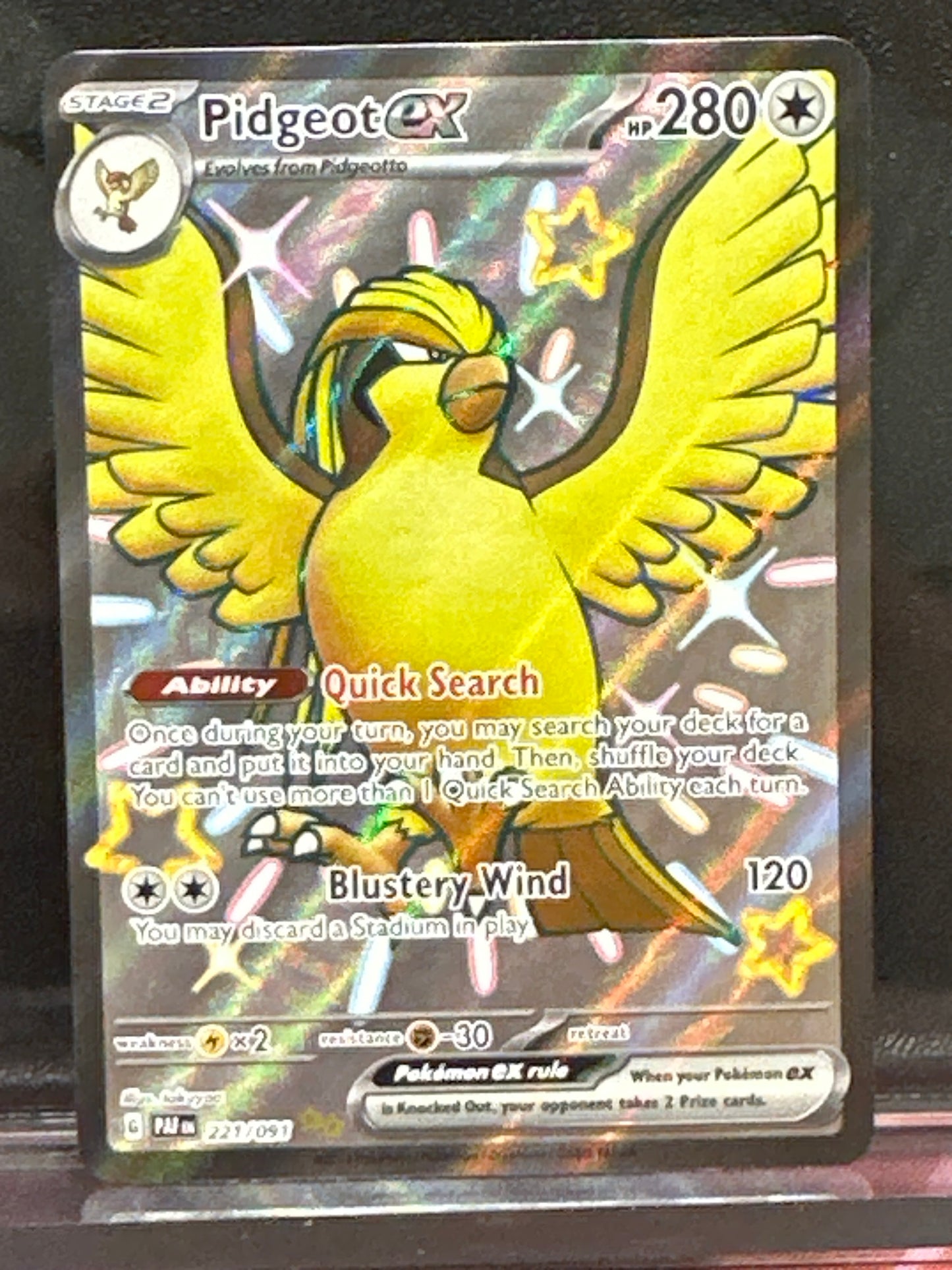 Pidgeot EX (Shiny) - 221/091 - Paldean Fates - NM